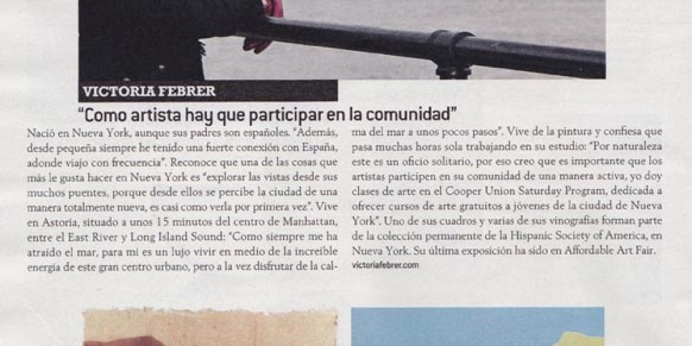 Victoria Febrer in the  Periódico de Catalunya’s Magazine